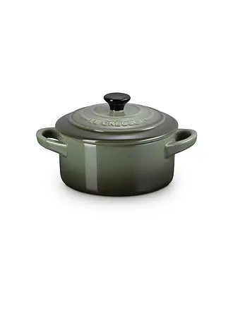 LE CREUSET | Mini-Cocotte "Poterie" 10cm  0,2L Meringue | dunkelgrün